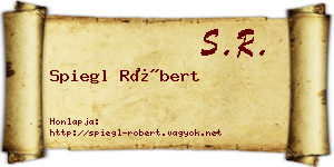Spiegl Róbert névjegykártya